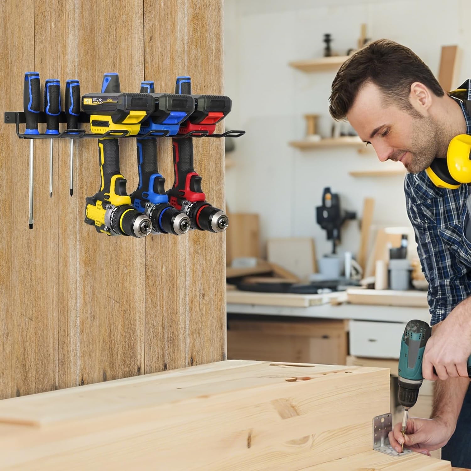 Power Tool Organizer, Cordless Drill Holder Wall Mount, Garage Tool Storage Rack