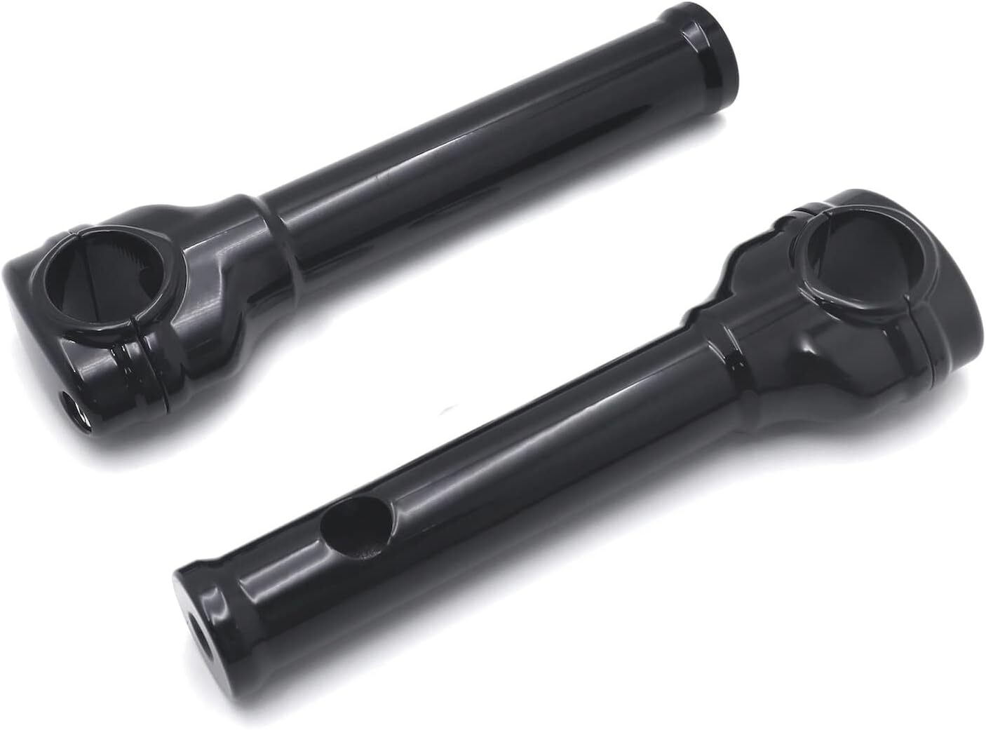 Black 8" Risers 1.25" Handlebar Top Clamps For Harley Road King Dyna Wide Glide