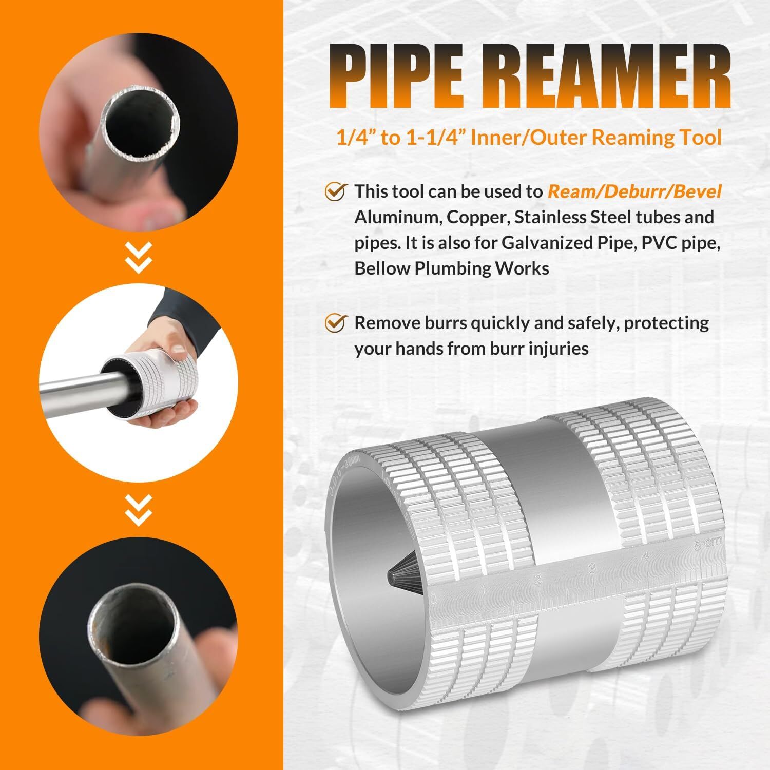 29983 223S Tubing and Pipe Reamer Inner/Outer Copper and Stainless Steel Cutting