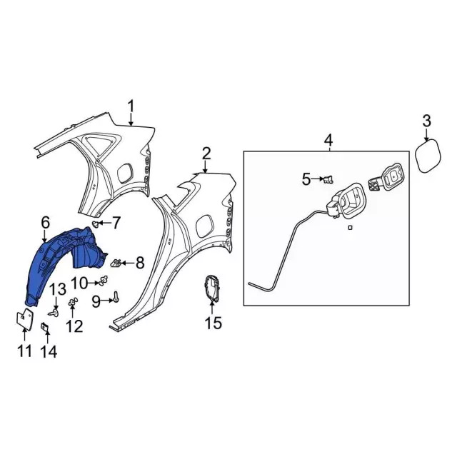 Genuine Ford Quarter Panel Splash Shield LJ6Z-78278B50-C