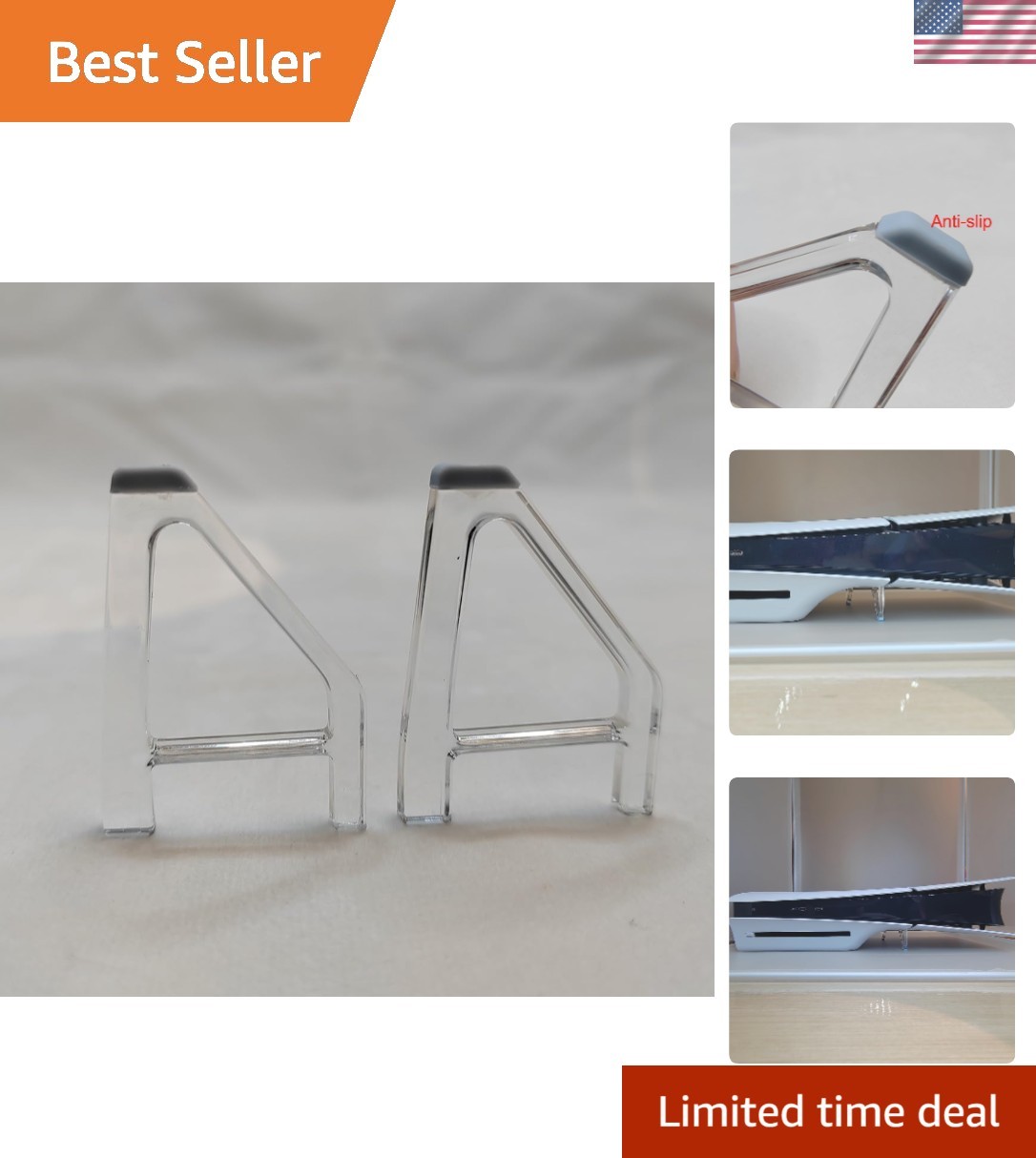 Versatile PS5 Slim Bracket Holder for Disc Edition - Enhance Stability & Style