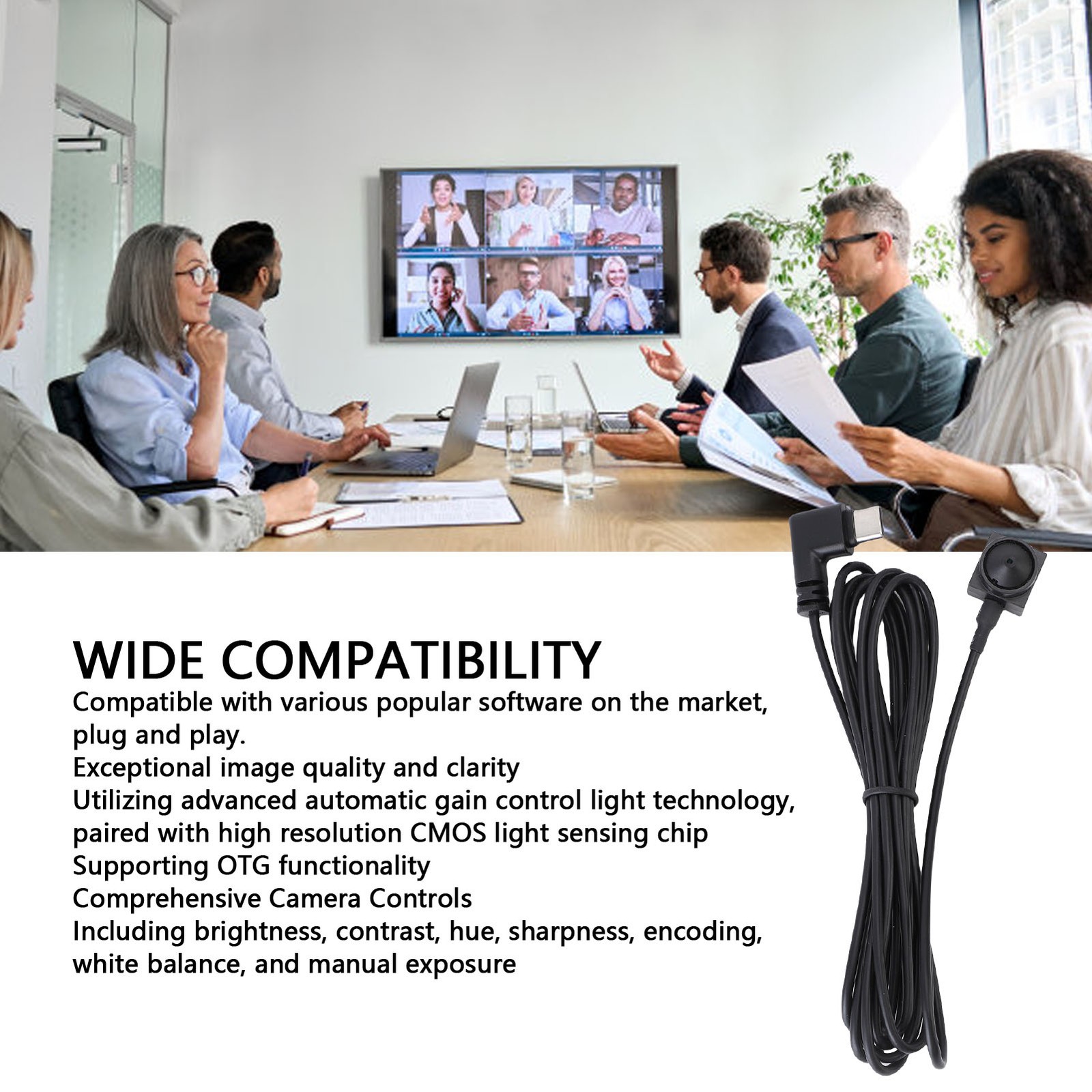 USB Center Webcam Type-c Interface 1/4in CMOS OTG Function Middle Screen Ca KSYH