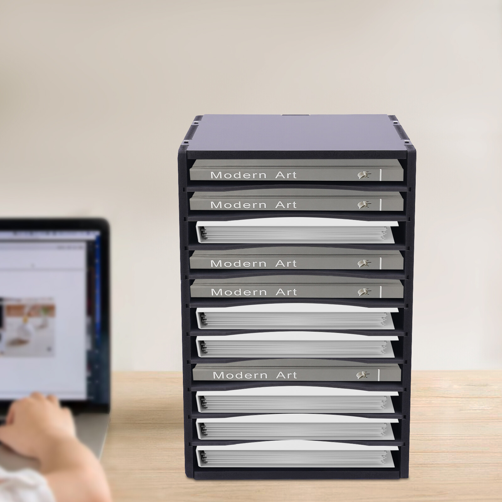 11Compartment Vertical Desktop Sorter File Storage Rack Desktop Organizer Holder
