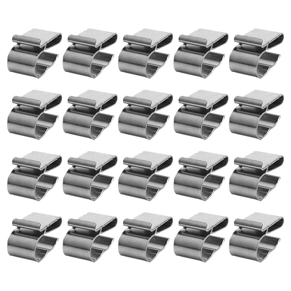 20Pcs Metal Trailer Wire Clips Stainless Steel Cable Clamps for Solar Panel Use