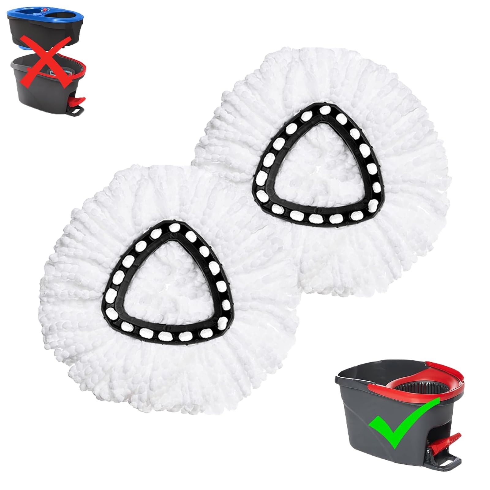 2 Pack Spin Mop Heads Ocedar EasyWring Microfiber Replacement Mop Refills
