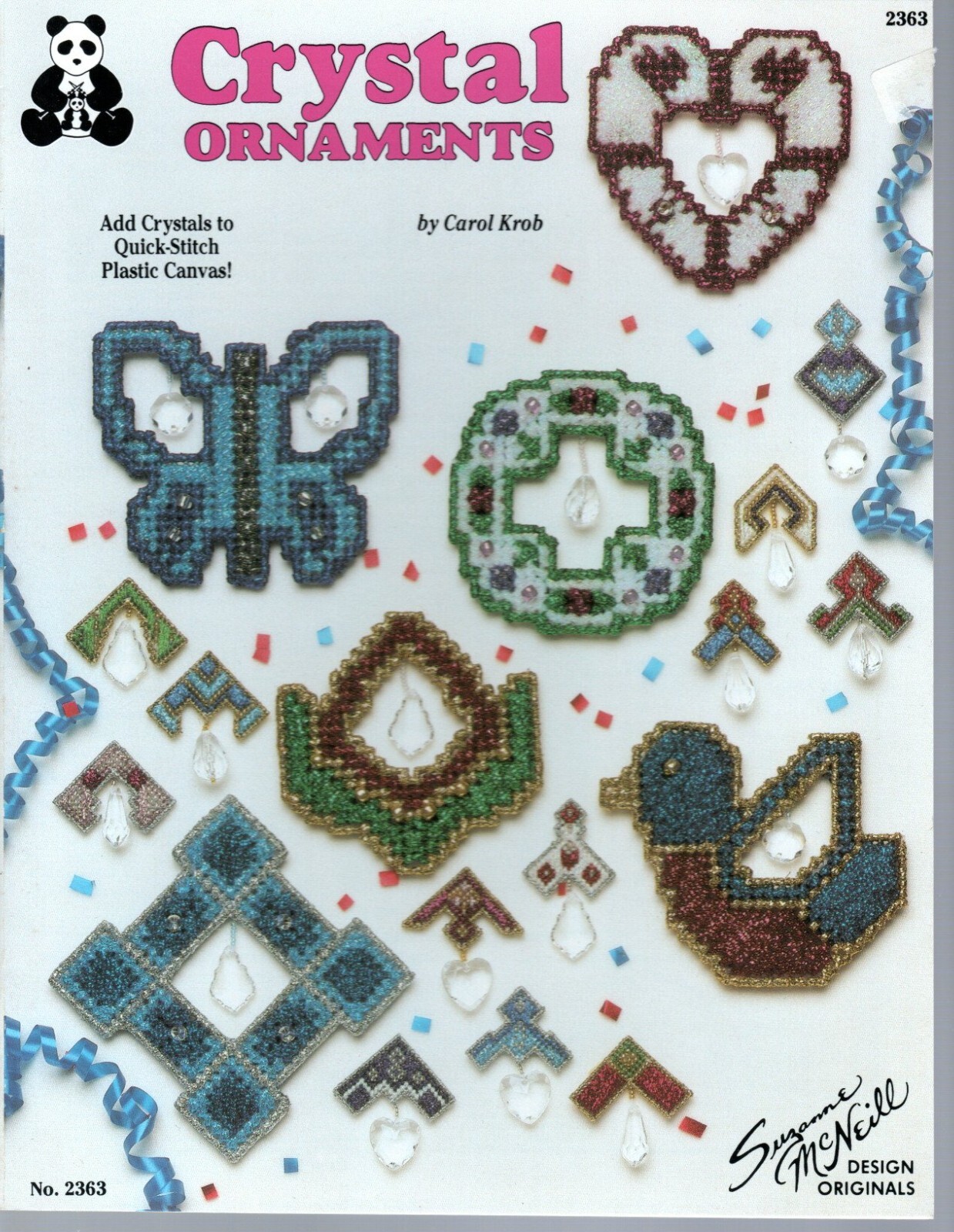 Suzanne McNeill 2363 CRYSTAL ORNAMENTS Plastic Canvas Pattern Leaflet
