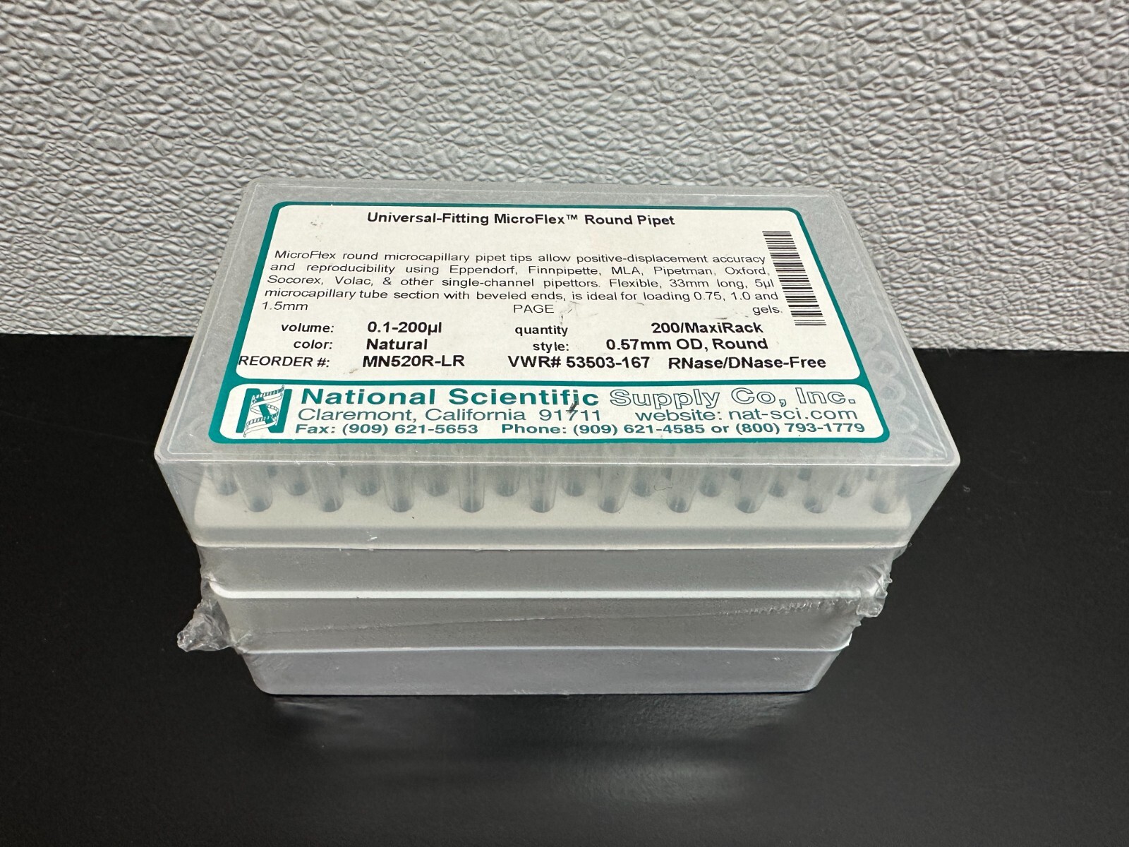 National Scientific VWR Cat No 53503-167 0.1 - 200uL Pipet Tips