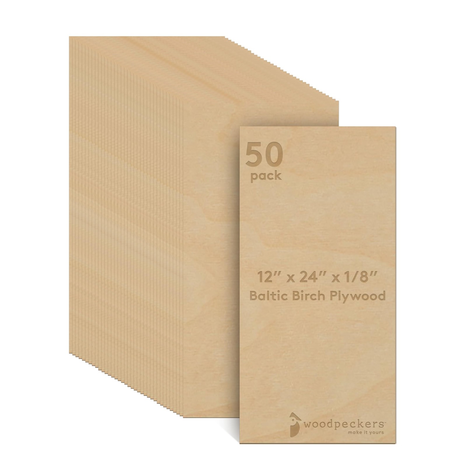 3 mm Baltic Birch Plywood 1/8 x 12 x 24 12" x 24", 1/8" thick, Pack of 50