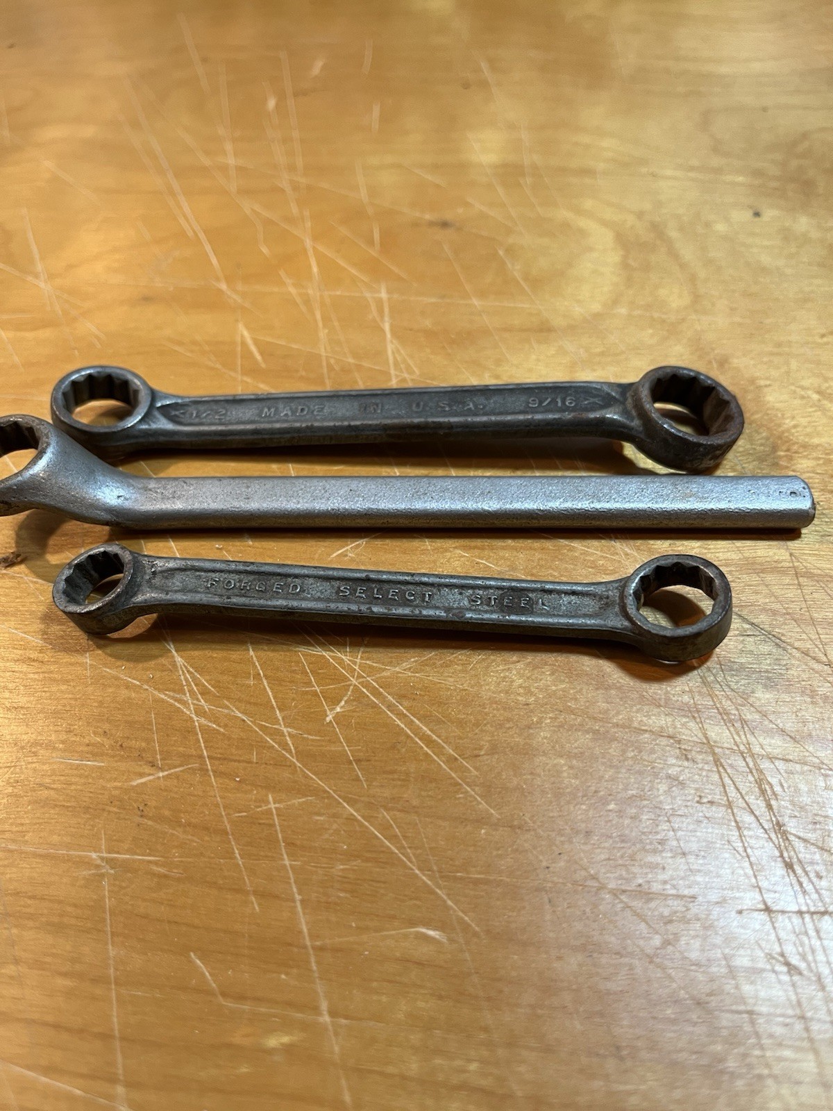 Vintage made In USA lot Of 3 Wrenches. Forged Select Steel. Made To Last.