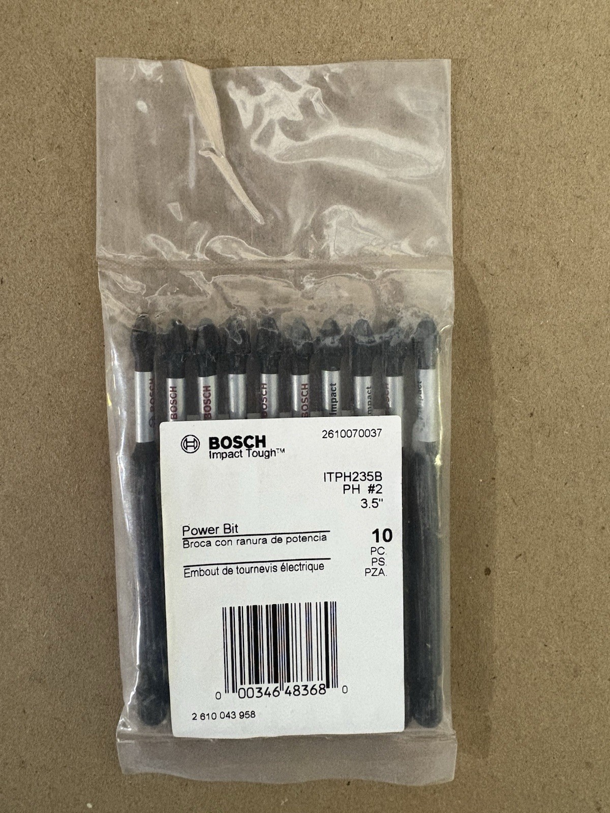 Bosch Impact Tough 3.5" Phillips #2 Power Bits - 10 Pack