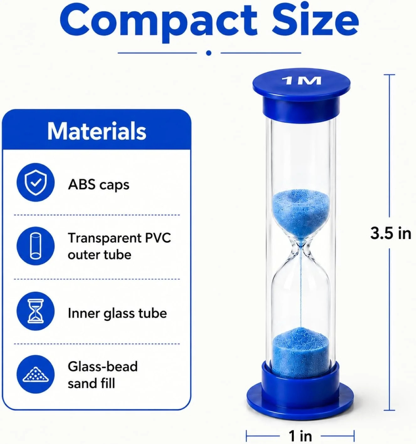 Plastic Sand Timer Sandglass Hourglass Sand Clock Timer 30 sec, 1 min, 2 mins, 3
