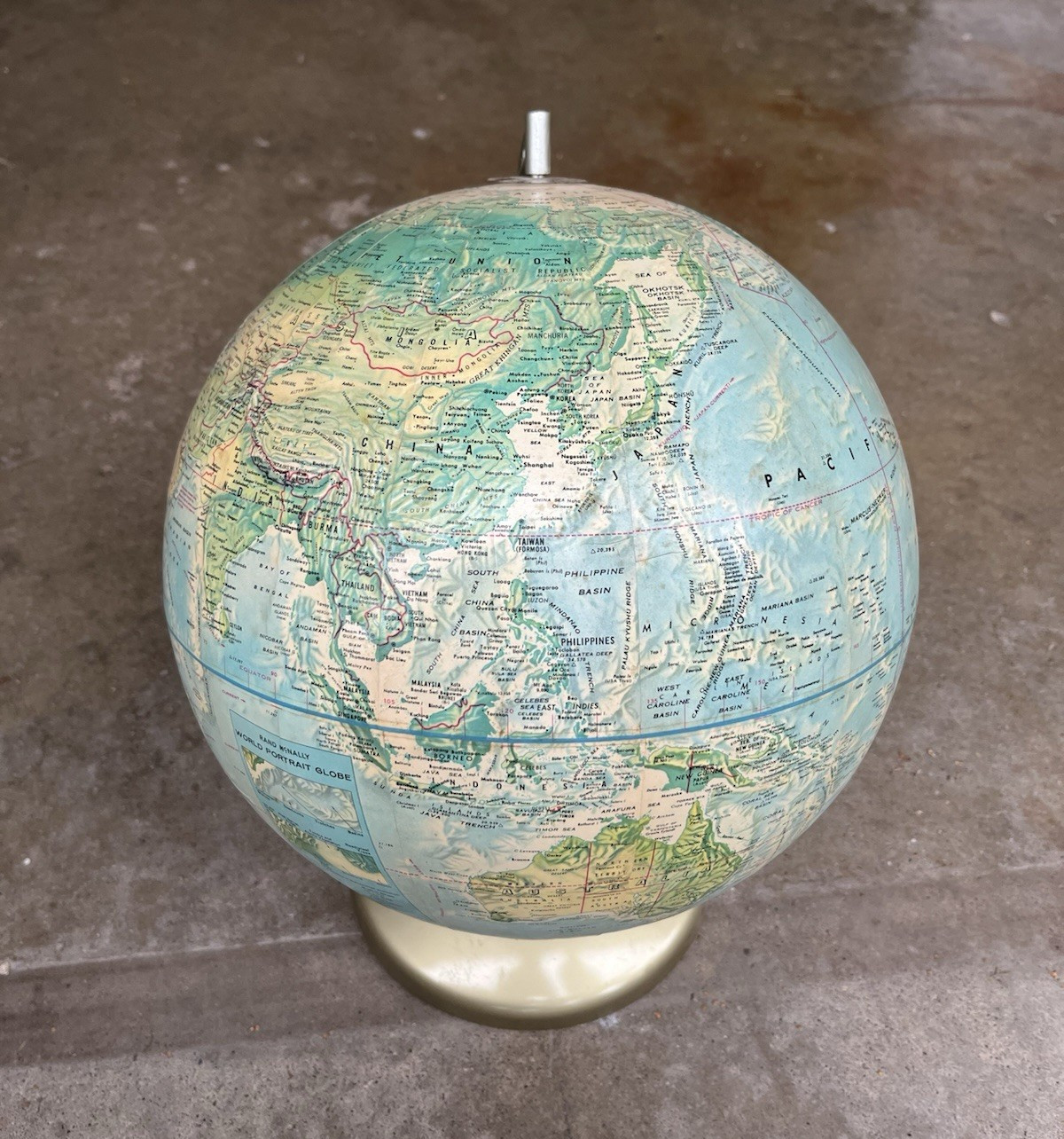 Tabletop World Globe Rotating Semi-Meridian Free Standing Base Plastic/Metal