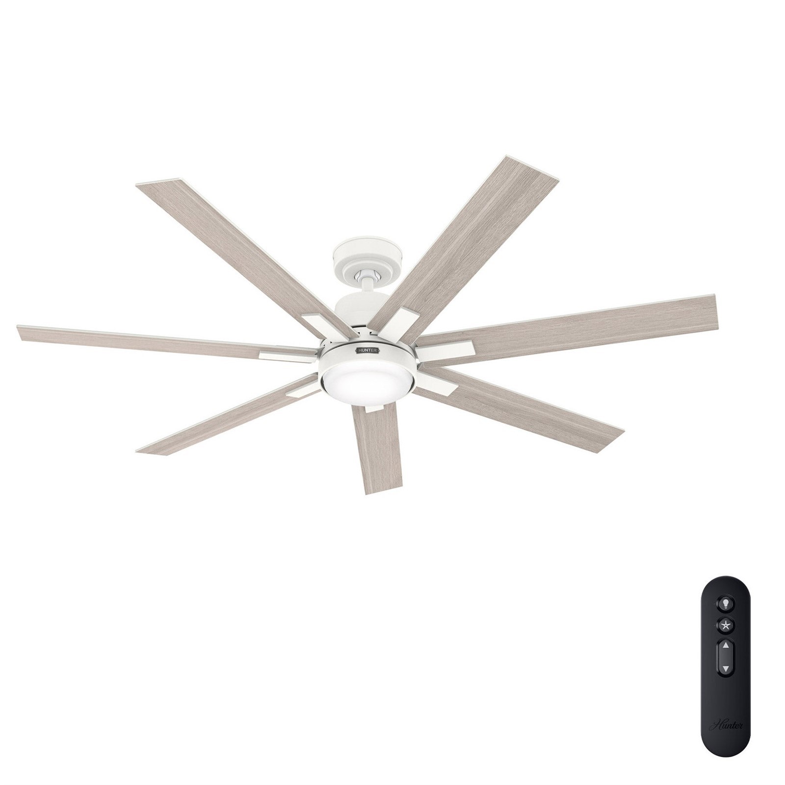 Hunter Fan 70 in White Indoor Ceiling Fan with LED Light and Remote Control