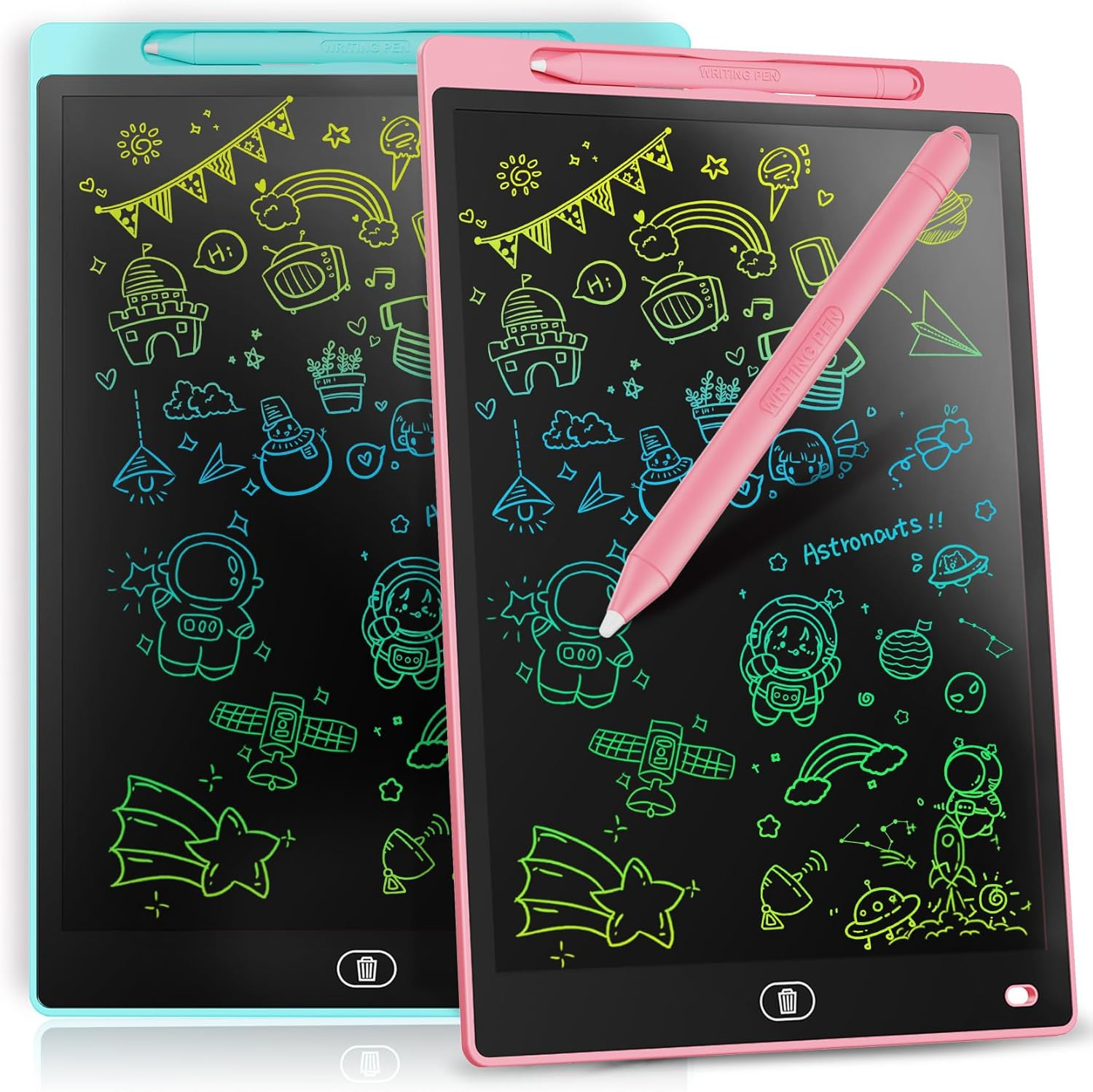 [2 Pack]  LCD Writing Tablet 10-Inch Colorful Doodle Board, Toddler Learning Edu