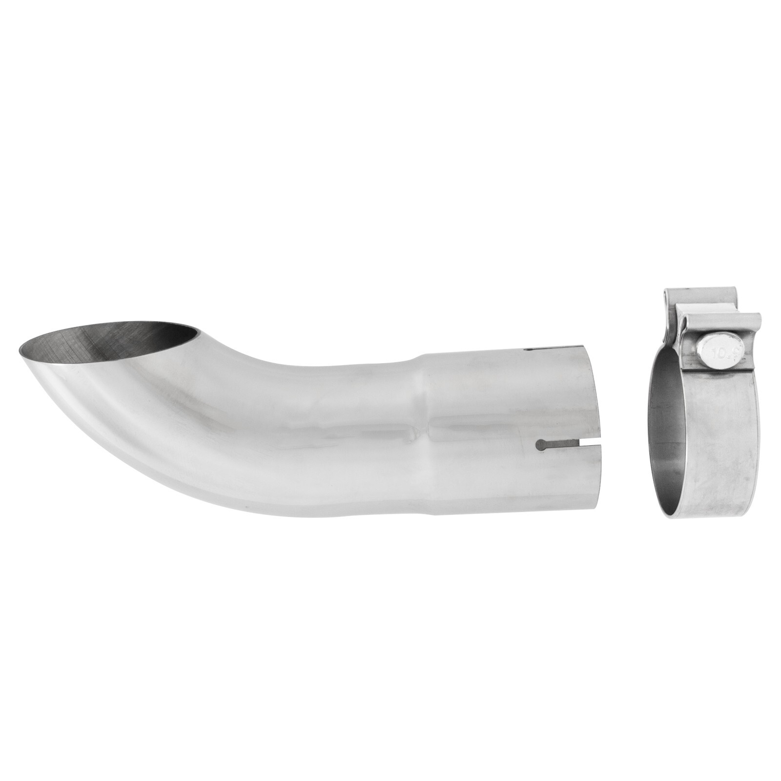 2.75"Turn Down Pipe Exhaust Tip with Clamp Stainless Steel, 10"Overall Length