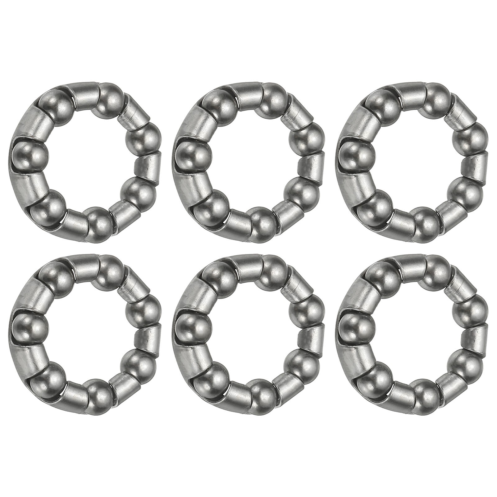 6 Pack Bike Ball Bearings Bicycle Crank Bearing #1 3/16" x 7 Balls Silver