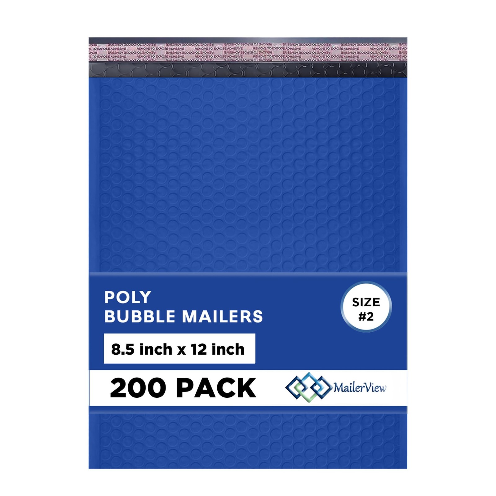 Royal Blue Poly Bubble Mailers 8.5x12 inch #2 | Self Seal Padded Envelopes | Cus