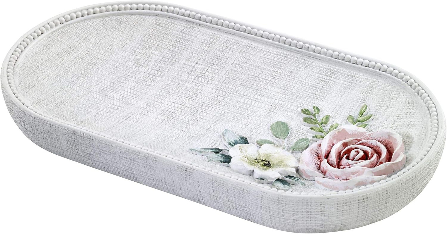 - Vanity Tray, Guest Bathroom Essentials, Floral Home Decor (Spring Garden Colle