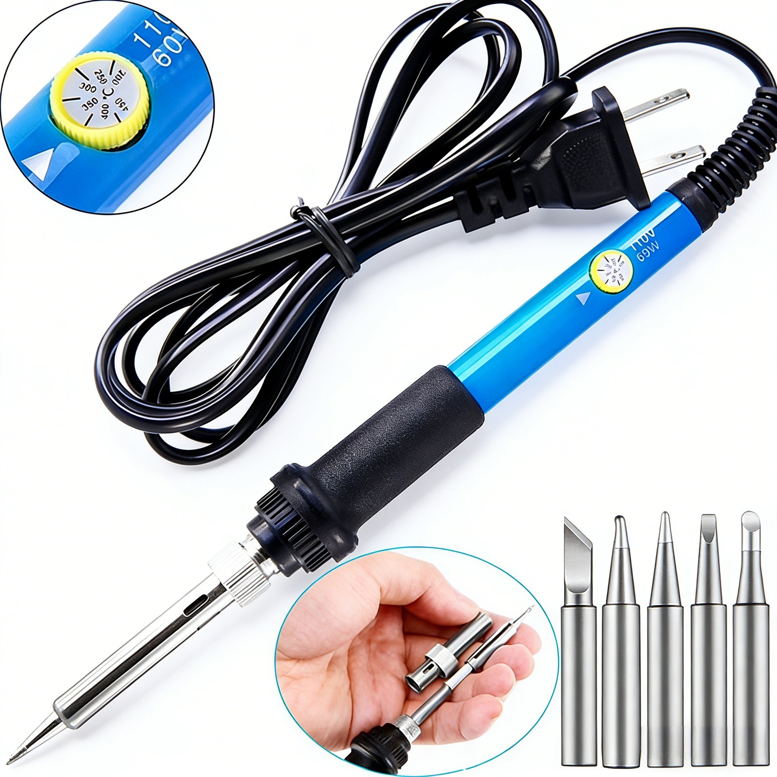 Soldering Iron Electric Gun Adjustable Temperature 60W Welding Solder Wire