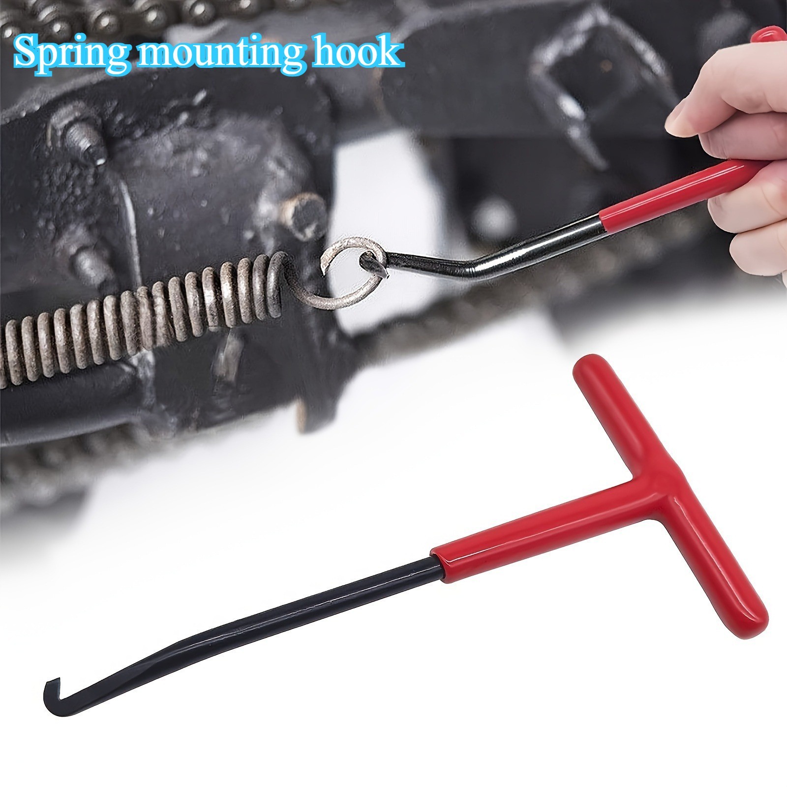 T-Shaped Exhaust Spring Puller with Rubber Grip - Essential Tool for Motorcycles