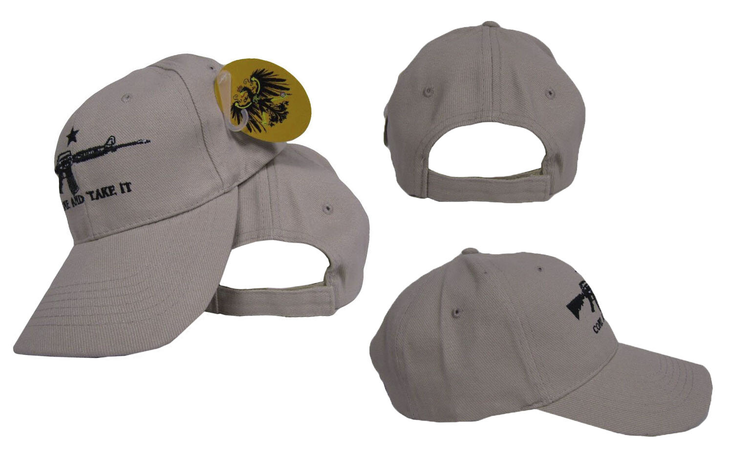 BORDER PATROL Khaki Texas Come and Take it M4 AR-15 Machine Gun Hat Cap