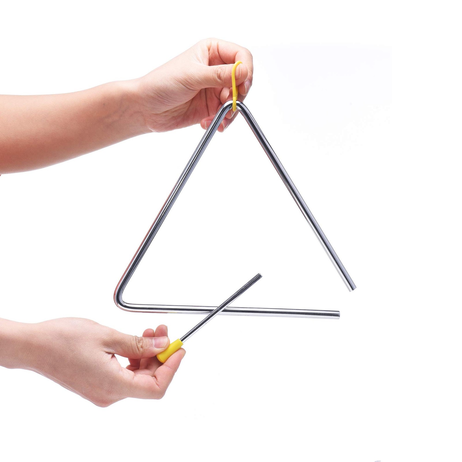 8" Musical Steel Triangle Instrument with Striker for Percussion Music