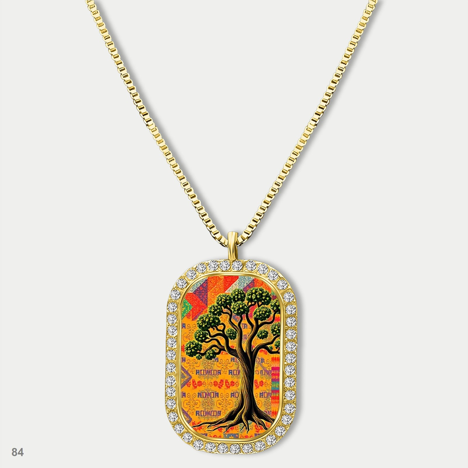 Amazing Colorful Tree of Life Pendant Necklace Chain Graphic Dog Tag Chain Gift