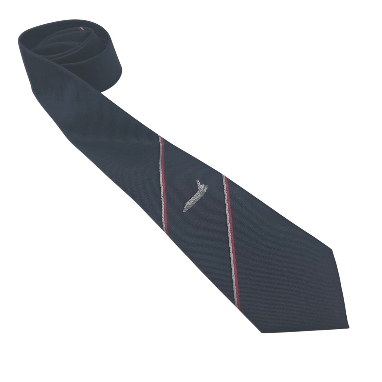 Vintage 80s Lera Lockheed Space Shuttle Tie Kennedy Space Center Blue NASA NEW