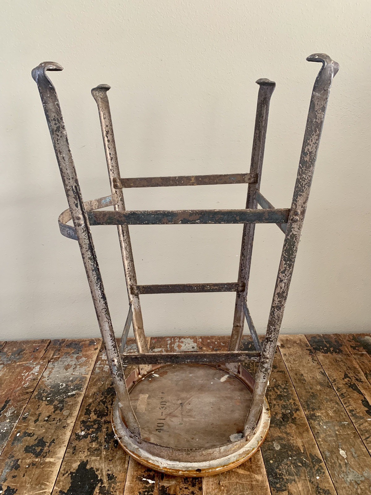 Vintage Industrial Drafting Machinist Factory Stool w/ Foot Rest