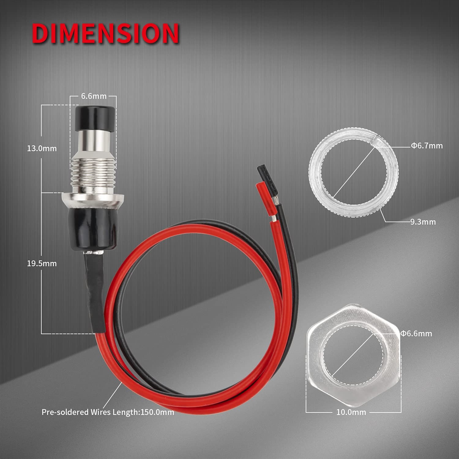 Mini Momentary Push Button Switch 1A 250VAC Small Pushbutton Switch Normal Op...