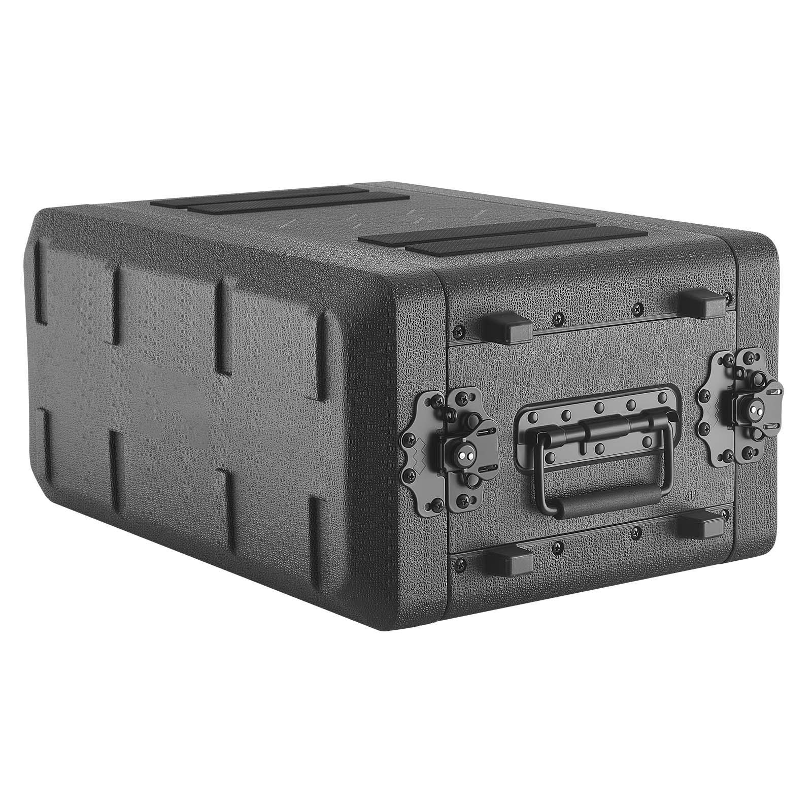 Uimoso 4U Rackmount Flight Case with Microphone Storage, 10.24-inch Depth