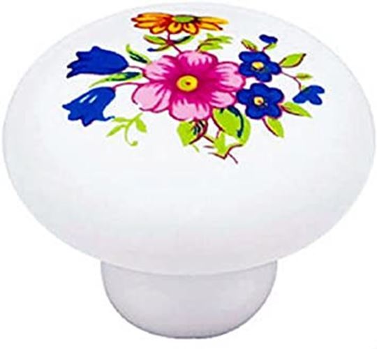 1-1/4" Round Ceramic Flower Knob