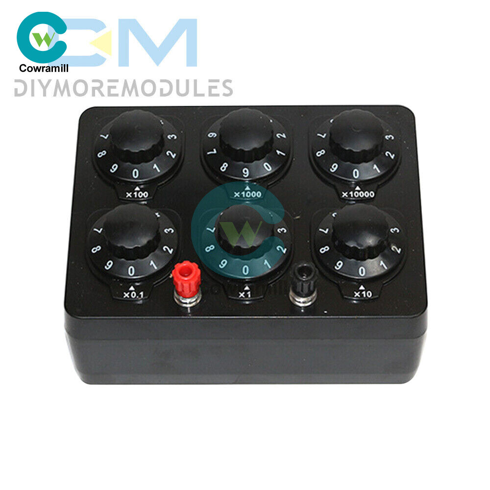 0-99999Ohm Simple Resistance Box 6knobs Resistor Electricity Teaching Instrument