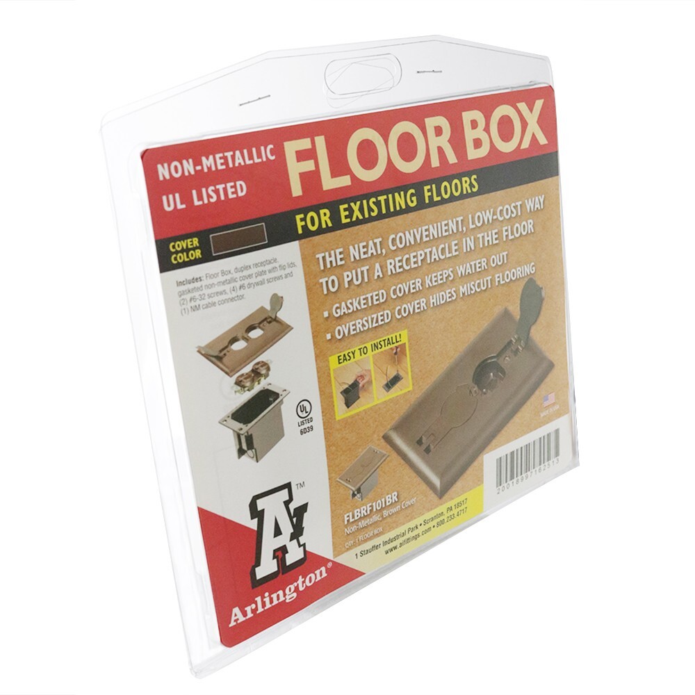 *OPEN BOX* Arlington™ ARLFLBRF101BR Non-Metallic Floor Box, Brown