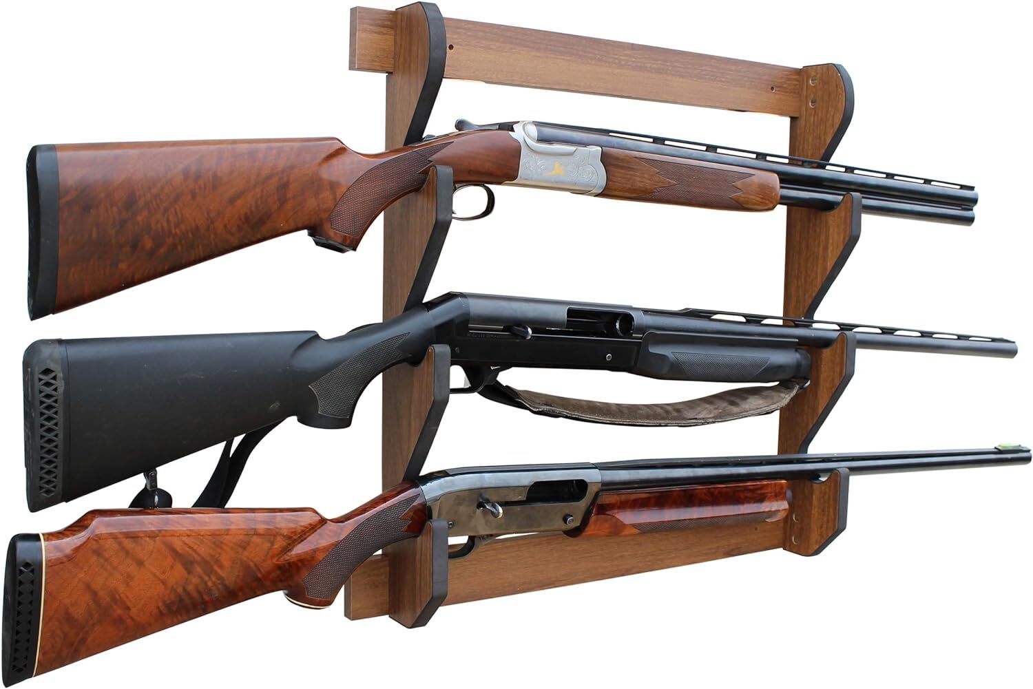 Floating Display Hanger 3 Gun Rifle Shotgun Wall Mounted Rack Storage Heavy Duty