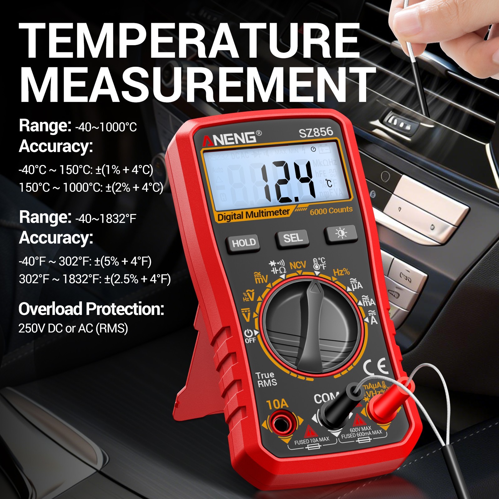 ANENG True RMS Digital Multimeter Auto Range 6000 Counts AC DC Electric Tester