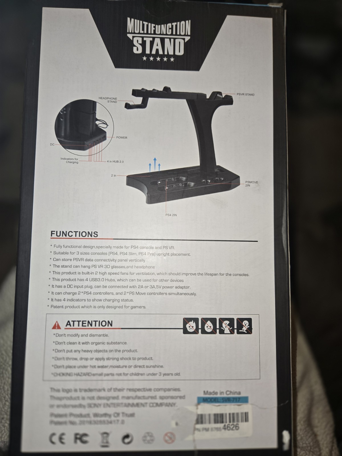 SKYWIN Multifunction Stand For PS4/OS4 Pro/ PS4 Slim/ PS VR Model SVR-717