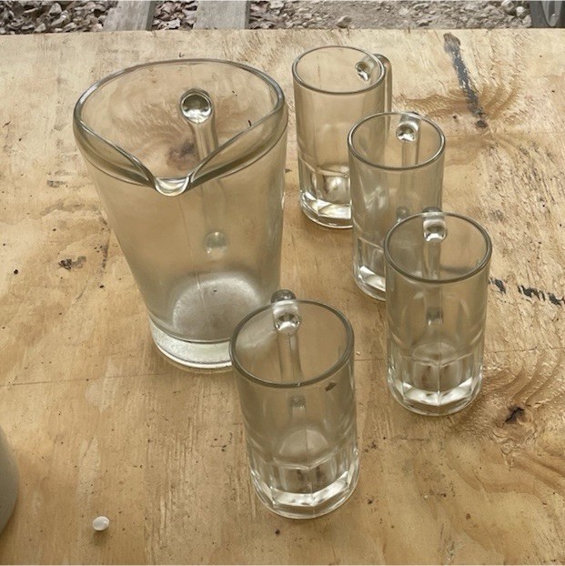 Set of 4 Clear Glass Shot Glasses Plain Round Barware Four-Piece