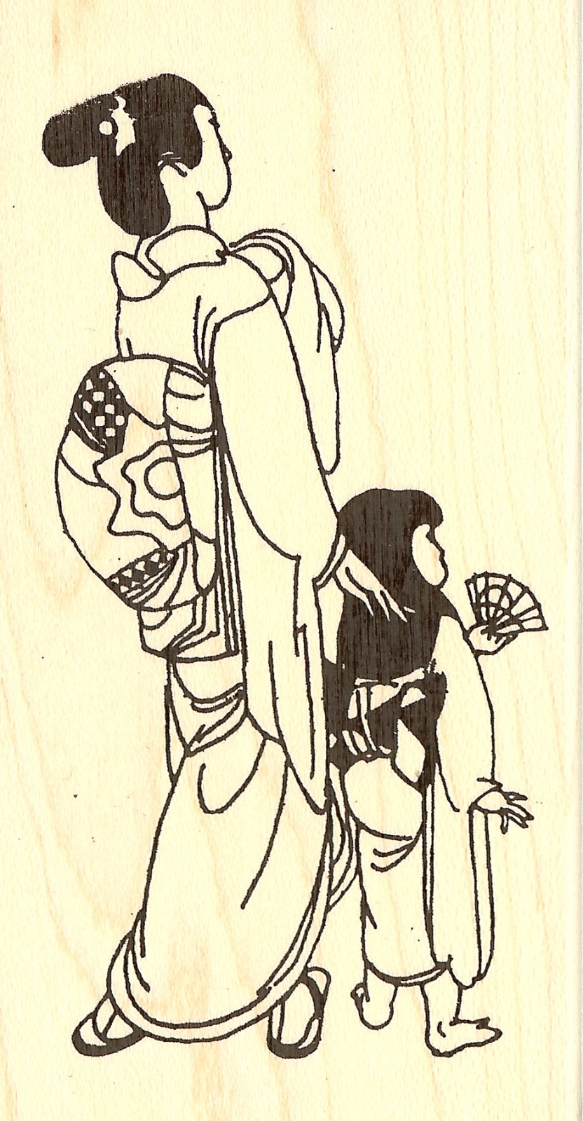 Mother And Daughter Wood Mounted Rubber Stamp JUDIKINS 3789G New