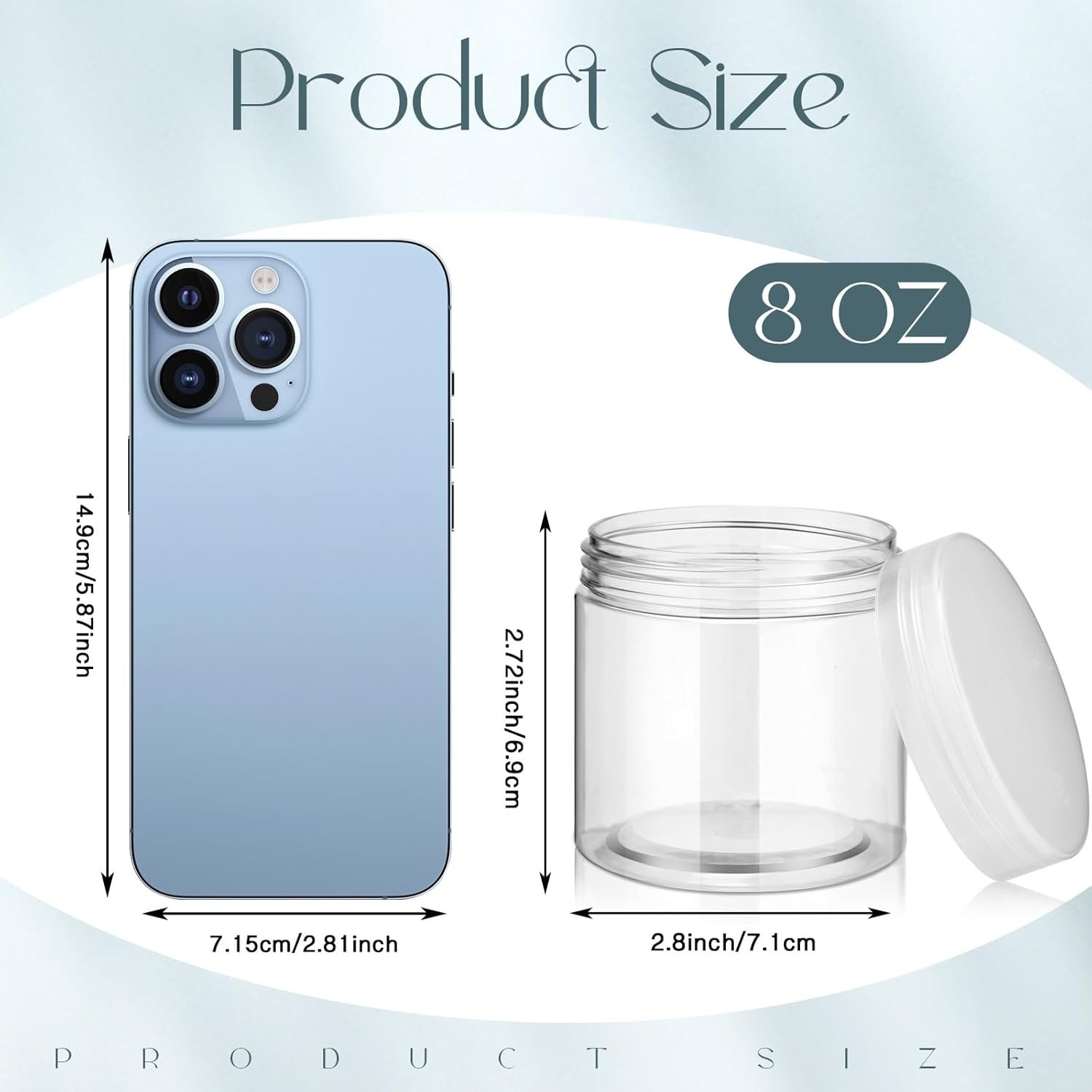 4 Pack Clear Round Plastic Jars with Secure Lids for Crafts & Cosmetics
