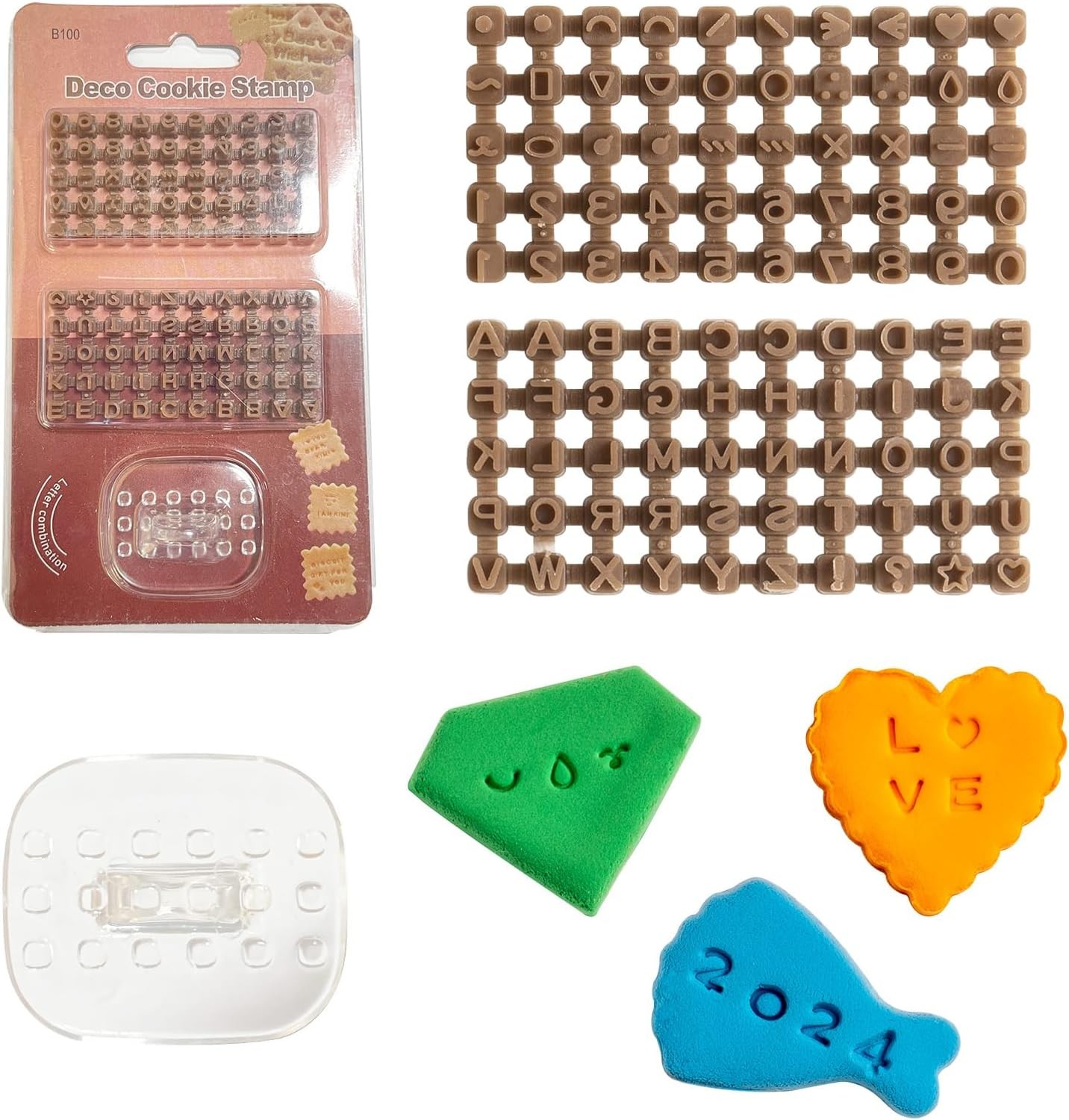 DIYOOHOMY Letter Stamps for Clay, Alphabet Number Pottery Stamp Set Brown