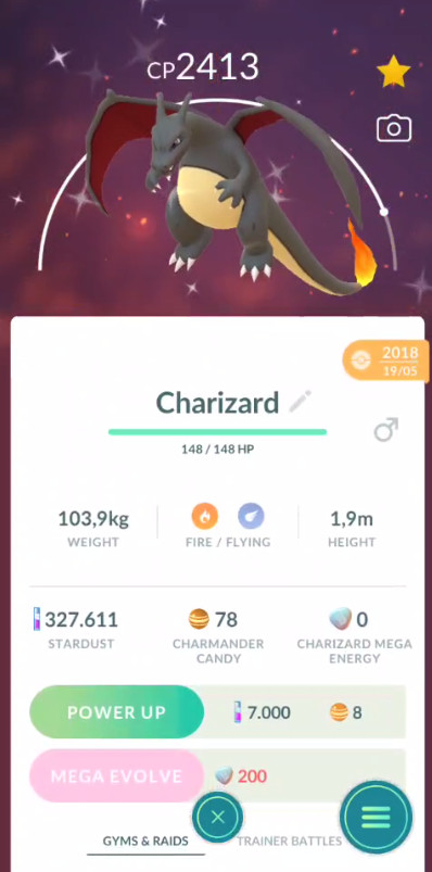 Shiny Charizard  - 100% Lucky Trade - Only Registered Trade( 20k Stardust)