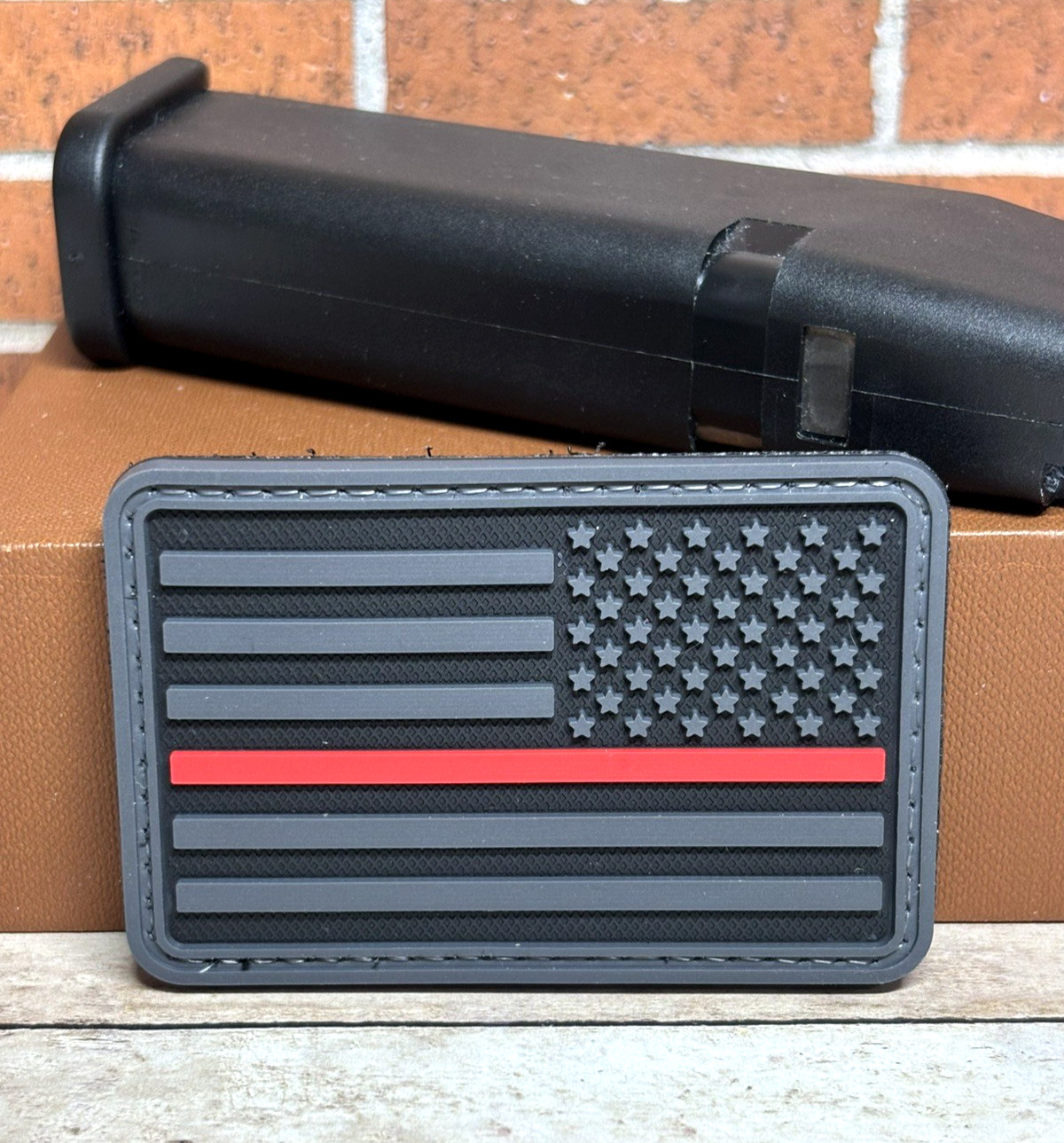 PVC Tactical Morale Patch - USA Thin Red Line Reverse Flag Patch -  Firefighter