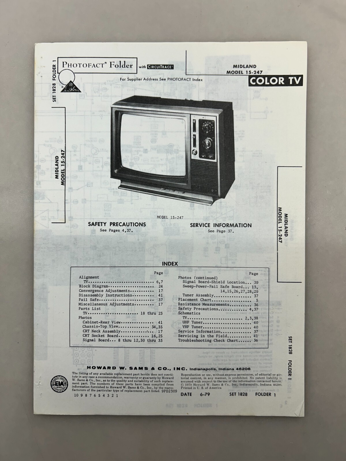 Midland 15-247 Service Manual Sams Photofact Free Shipping