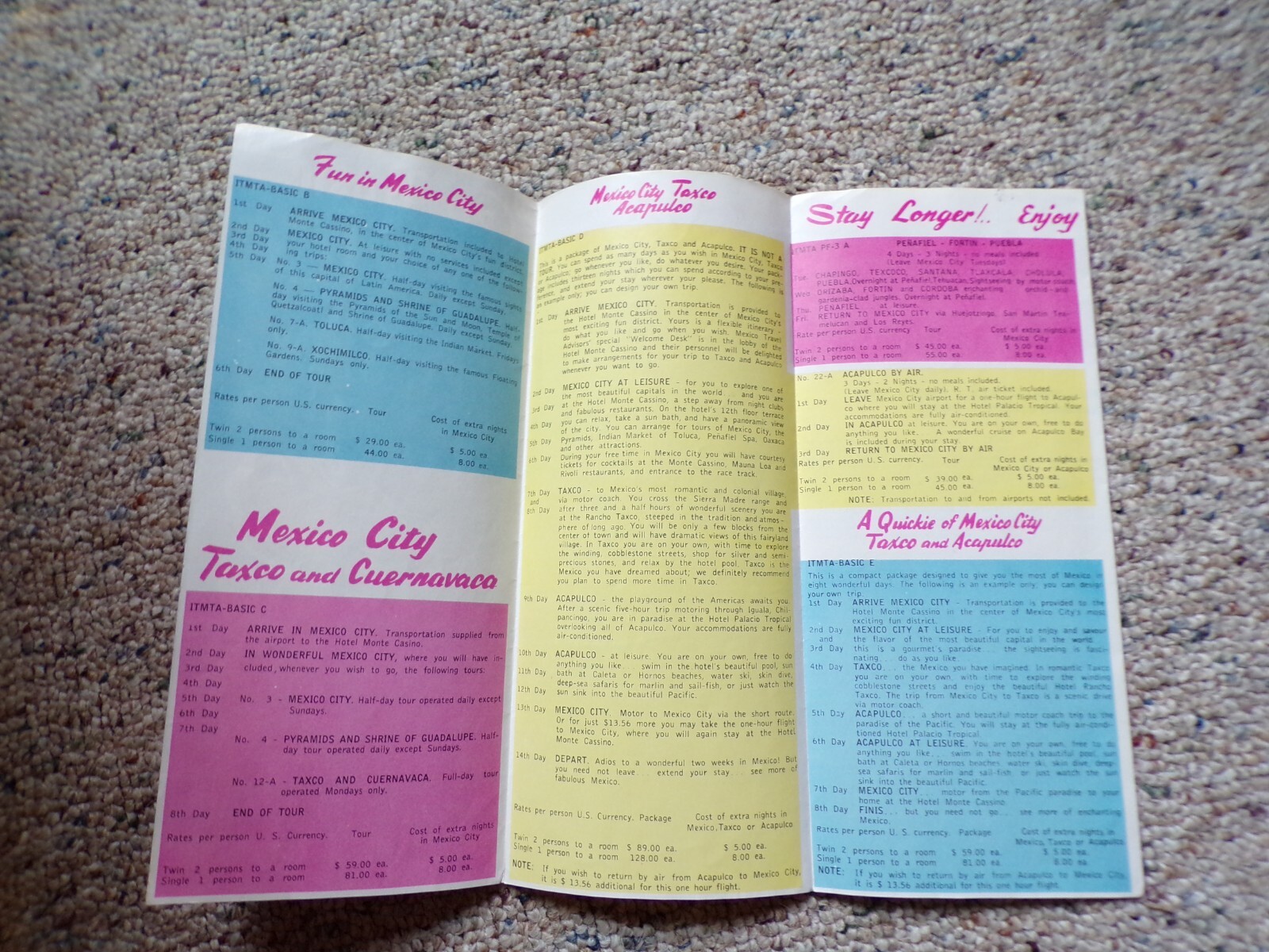 1962 - 63 Go Basic Mexico on a Shoe String Information Pamphlet