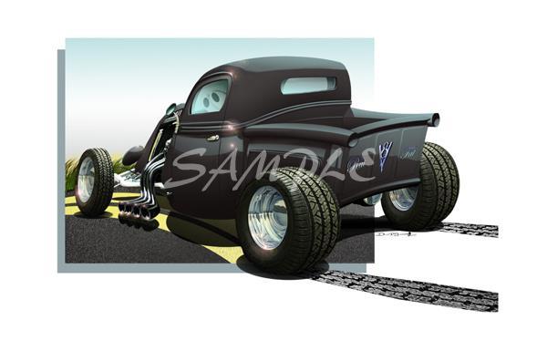Rat Rod Pickup Truck Cartoon T-Shirt Assort #6RR3 Ratrod vintage 1938 auto art