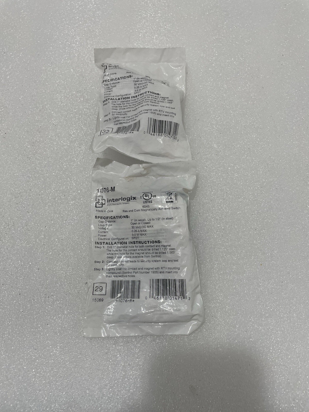 Interlogic 1076-M Lot Of 2 Brown Recesses Magnetic Door Contact New!