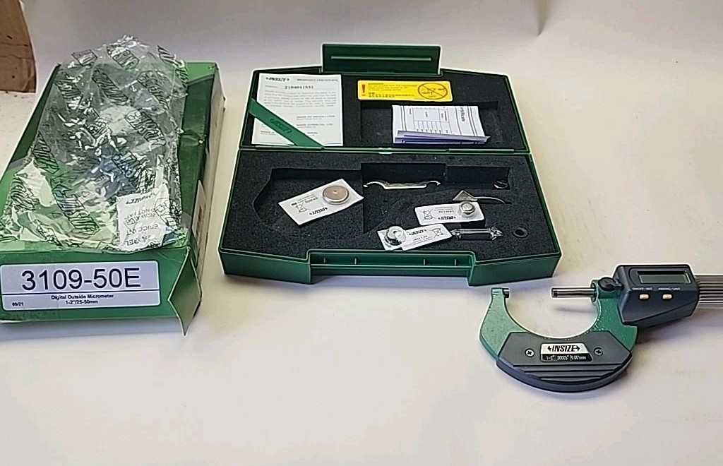 ​INSIZE 3109-50E Digital Outside Micrometer 1-2" / 25-50mm 0.00005" New Open Box