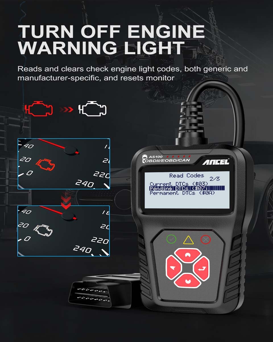 Automotive Scanner OBD2 Code Reader Engine Warning Light Reset Diagnostic Tool