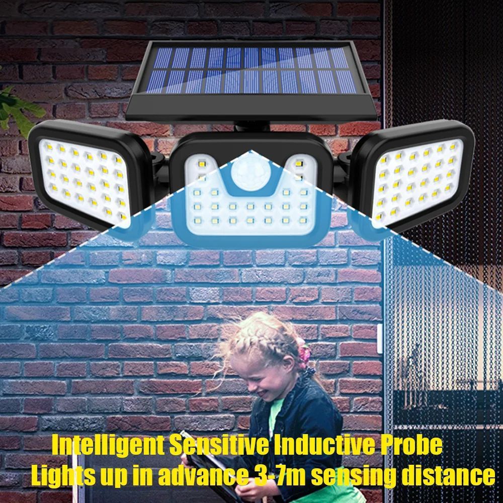 2 Pack LED Motion Sensor IP65 Solar Lights Outdoor Waterproof Security Lamp US